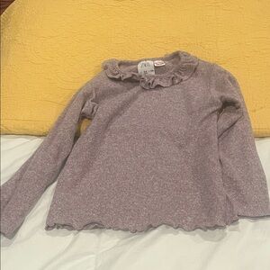 Zara Kids Purple Ruffle Long Sleeve Top